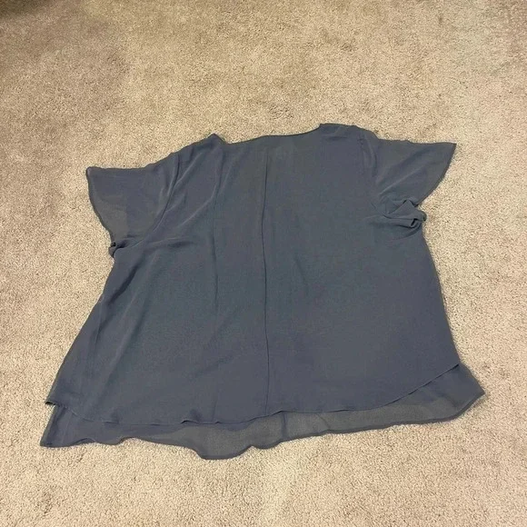 Lane Bryant V-Neck Flutter Sleeve Blouse - Picture 8 of 8